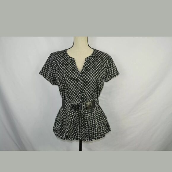 Giorgio Sant' Angelo women's black belted blouse g - Picture 4 of 8